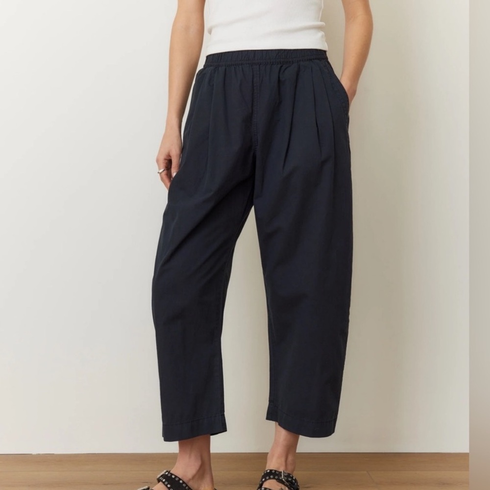 Marine Layer XL Barrel Leg Kyra Poplin Pant Elastic Band Resort Vacation